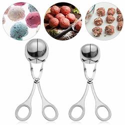 Meat Ballers 2 Pcs Stainless Steel Ball Makers None-stick Meat Baller Tongs Cake Pop Maker Cookie Scoop Tongs For Meatball Cake Ice Cream Bath Bombs