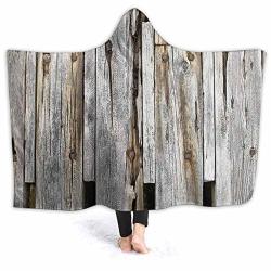 Prunushome Soft Softball Hooded Blanket For Adults Old Weathered Wood Panles With Rusty Metal Bolts Fluffy Blankets For Bed Couch Travel Throw Blankets 50W