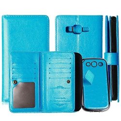 Samsung Galaxy Grand Prime Case Tabpow Wallet Case 9 Card Holder Detachable Wallet Folio Pu Leather Flip Case For Samsung Galaxy Grand Prime G530 Blue