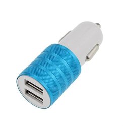 Car Charger Autumnfall 5V 2.1A MINI Dual USB Car Charger 2 Port Adapter For Smart Mobile Cell Phone Blue