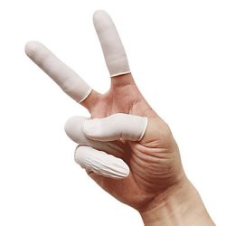 | 1 Bag 50PCS Emulsion Finger Protector Latex Bonding Tissue Rubber Gloves Cots Cover White