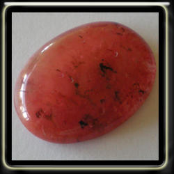 31.20ct Natural Oval Polished Cabochon Reddish Orange Agate Gemstone