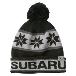 Genuine Subaru Black And Gray Pom Beanie Cap Hat Sti Impreza Forester Outback