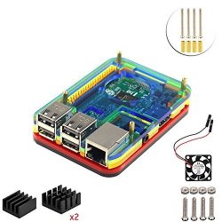 5 Layers Case With Fan For Raspberry Pi 3 Model B Colorful
