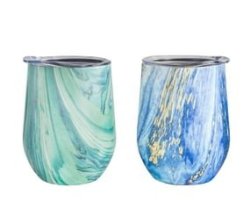 Set Of 2 - 350ML S.steel Double Wall Mugs - Tranquil Turquoise
