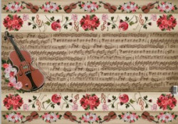 Decoupage Paper-violin-ranunculus