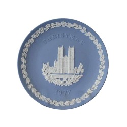 Wedgewood Westminster Abbey Light Blue Jasperware Jasper Christmas Plate 1977