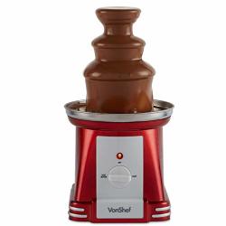 VonShef Retro Electric Chocolate Fountain Machine - 3 Tier Chocolate Fondue Maker With Quiet Motor For Dessert dipping For Parties Weddings