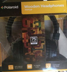 Polaroid Php-119 High Fidelity Wooden Stereo Headphones - Black Ships The Next Day