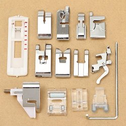 Kingso 14PCS Professional Domestic Sewing Machine Walking Presser Feet Set Tool For Low Shank Sewing Machine Singer Baby Lock Brother Janome Etc
