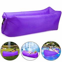 BRY Inflatable Lounger Air Chair Sofa Bed Sleeping Bag Couch For Beach Camping Lake Garden Purple