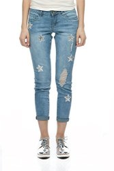 Suko Jeans Women's Power Stretch Denim Skinny Jean Pants 18285 Star 8 Light Blue