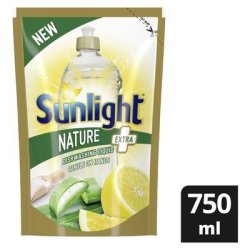 Sunlight Dish Washing Liquid Refill Natural 750ML