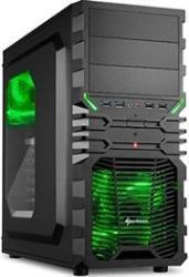 Sharkoon VG4-W Midi Tower PC Gaming Case With Window in Green