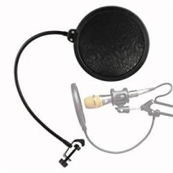 Eberry Microphone Pop Filter 6-INCH Pop Filter Net MIC For Studio Condenser Microphone Elastic Double Layer Wind Screen Mask Shield Swivel Mount 360 Flexible