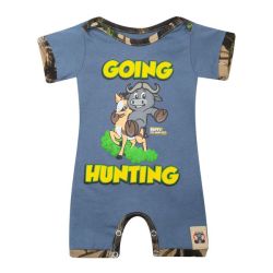 Sniper Africa Going Hunting Denim Baby Grow