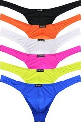 Ikingsky Men's Low Rise Thong Sexy Men Underwear Pack Of 6 Large
