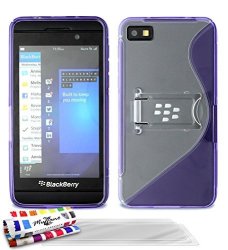 Original Muzzano Purple With Stand Shell For Blackberry Z10 + 3 Ultraclear Screen Protective Films For Blackberry Z10