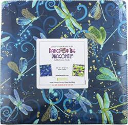 Benartex Dance Of The Dragonfly 10-INCH Precut Squares Cotton Fabric Quilting Assortment Layer Cake