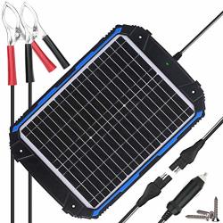 Suner Power Waterproof 12V Solar Battery Charger & Maintainer Pro - Built-in Intelligent Mppt Charge Controller - 20W Solar Panel Trickle Charging Kit For