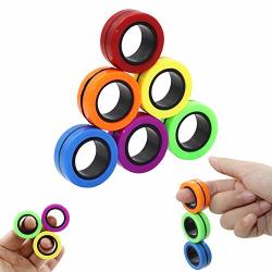 Funnyme Decompression Magnetic Rings Fidget Toys Professional Fidget Spinner Stress Relief Rings Props Colorful Training Relieves Reducer Autism Anxiety Finger Therapy Stress Toys 6