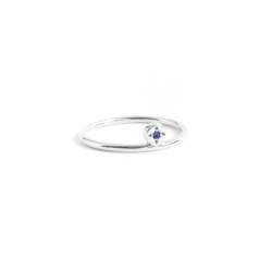 Sapphire Dot Ring In Silver - XL