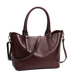 Women Sifini Handbag Stylish Pu Leather Shoulder Bag Casual Ladies Tote Bag Satchel Shopper Bag Coffee
