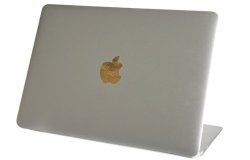 Shiny Real 22K Gold Leaf Macbook Air Logo Color Changer Vinyl Sticker Decal Mac Apple Laptop