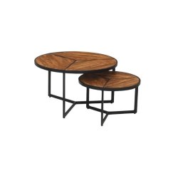Vea Set Of 2 Solid Wood Coffee Table 70 50CM - Magnolia Rustic