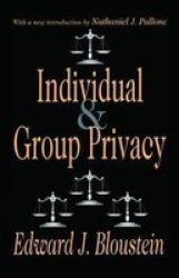 Individual And Group Privacy Hardcover