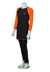 Hb Full Length Modest Swimwear. Ladies Modest Swimming Costume. X Small Burnt Orange