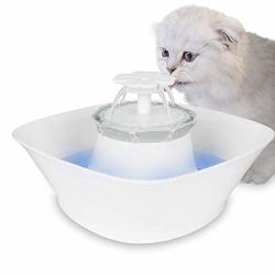 Ipettie Clover LED Light Pet Water Fountain Ultra Quiet Water Dispenser For Cats And Dog?two Way Power Drinking Fountain With 0.6 Gal Large Capacity