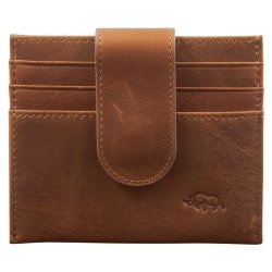 Genuine African Leather Wallet With Clip Closure Brown