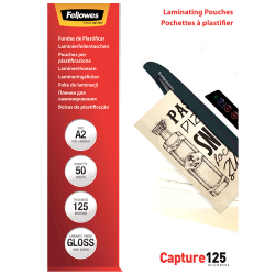 Fellowes Capture A2 Glossy Pouch - 50 Pk 125 Micron