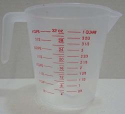 Amzvaso - Cost-effective Durable Measuring Jug 1 Litre 1L Plastic Kitchen For Oz Pint Quartz Cups