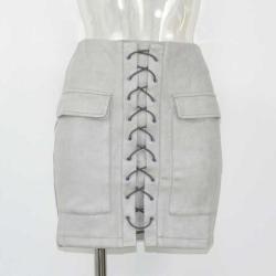 Smoves Women's Vintage High Waist Skirt - Smoke Grey S