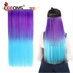 Leeons 16 colors 16 clips Long Straight Synthetic Hair Extensions