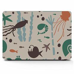 Macbook Pro Laptop Case Coral Squid Unerwater Ocean Life Plastic Hard Shell Compatible Mac Air 11" Pro 13" 15" Macbook Covers Protection For Macbook 2016-2019 Version