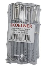 Rawlplug Pol Hammer-in Fixing 8X80MM X 50 Per Pack