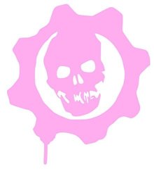 Gears Of War Logo Sticker Decal 12"X8" Pink