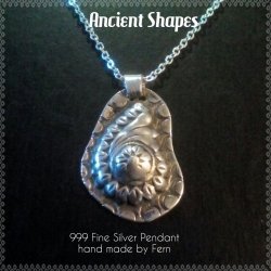 999. Silver Ancient Design Paisley Pendant Of Purest Silver