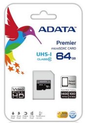 ADATA Premier 64GB MicroSDXC Flash Memory Card with Adapter
