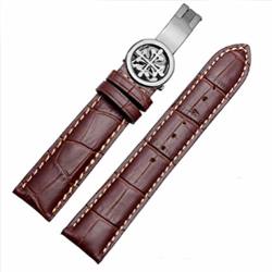20MM 21MM 22MM Black brown Leather Watch Band Strap Deployment Buckle Fit For Patek Philippe 20MM Brown Silver Buckle