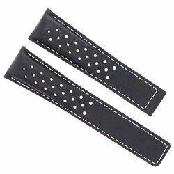 20 16MM Leather Watch Band Strap For Tag Heuer Monza Black Ws Fit Clasp FC5013