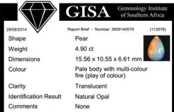 4.90CT G.i.s.a. Certified Opal