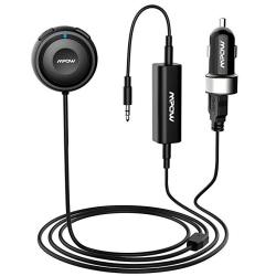 Mpow Bluetooth Receiver Car Hands-free Car Kits bluetooth Aux Car Adapter 3 In 1 Dual USB Car Charger & Ground Loop Noise Isolator Car Audio