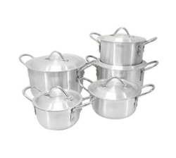 Delica 10 Piece Aluminum Pot & Lid Cookware Set