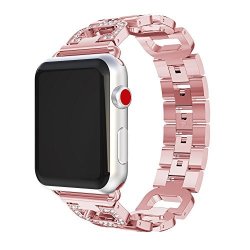 Inverlee Apple Stainless Steel Watch Band Replacement Bracelet Wrist Band Strap For Apple Watch Series 1 2 3 38 42MM Pink 42MM