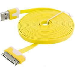 Ntj 2M 6FT Flat Noodle Tangle Free USB To 30PIN Data Sync Charger Charge Cable Cord Adapter For Ios 6 IOS7 Iphone 4 4S