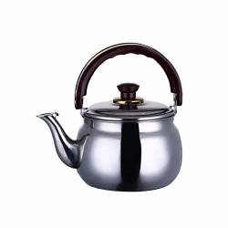 Beautiful And Practical Stainless Steel Thicken Pot Gas Kettle Bottom Flat Whistle Household Large Capacity Induction Gas Cooker Size : 5.6L